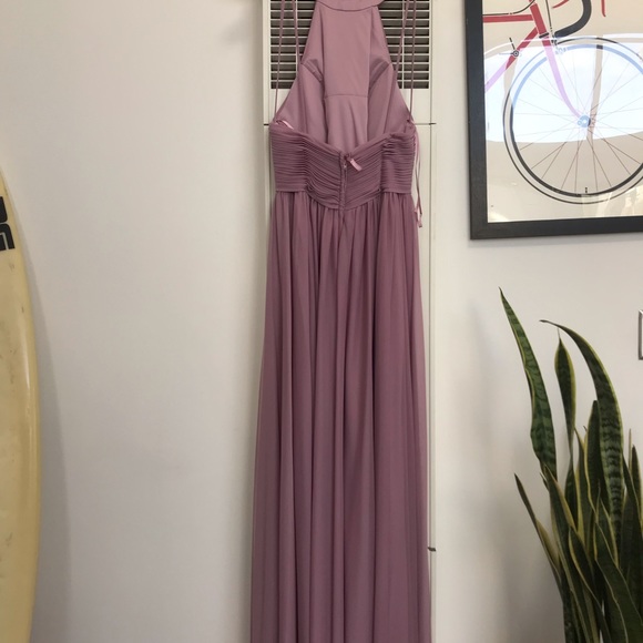 High-Neck Chiffon Bridesmaid Dress - Picture 4 of 7